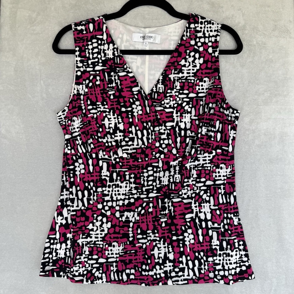 Jones Studio Separates Shirt Blouse Womens Medium Multicolor Career Finance Babe